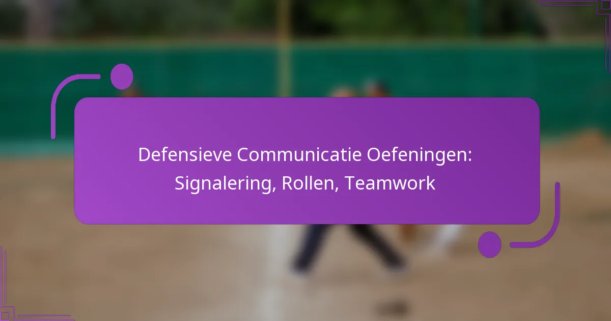 Defensieve Communicatie Oefeningen: Signalering, Rollen, Teamwork