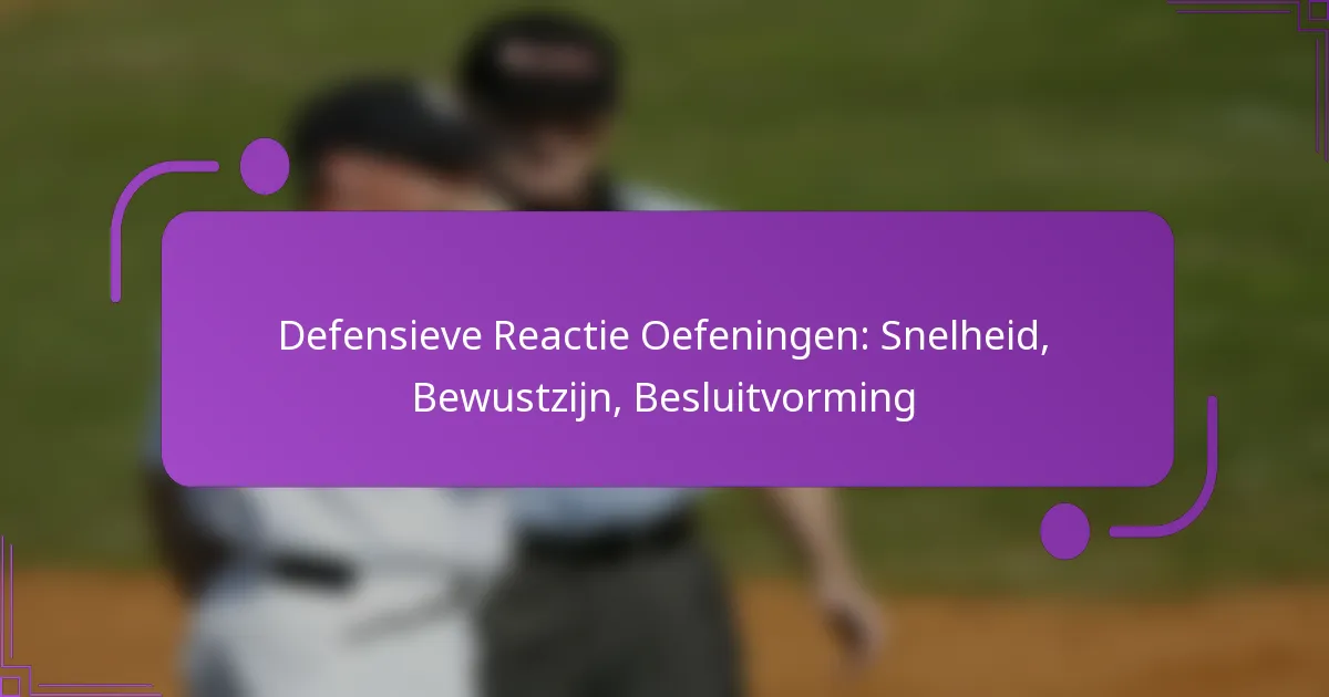 Defensieve Reactie Oefeningen: Snelheid, Bewustzijn, Besluitvorming