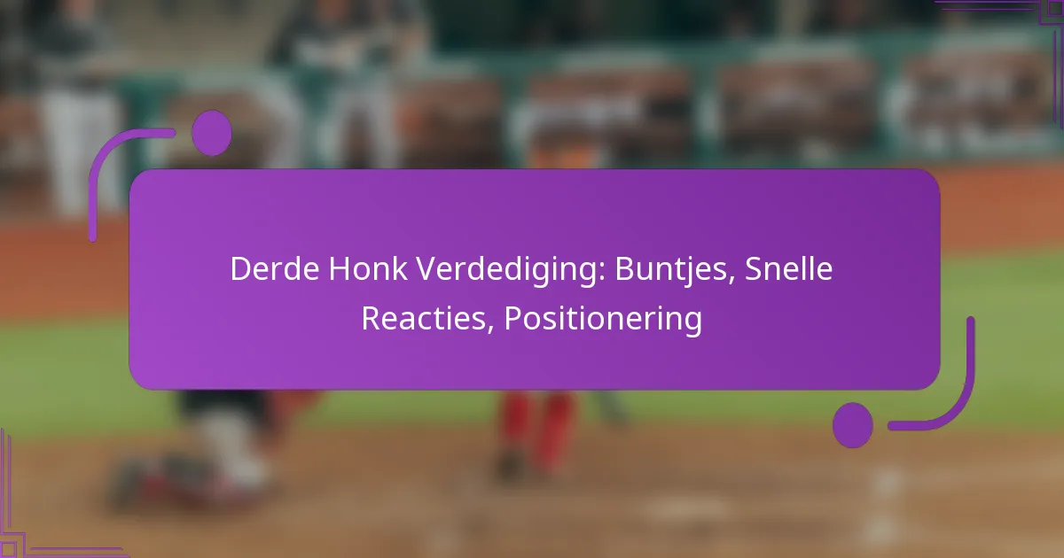 Derde Honk Verdediging: Buntjes, Snelle Reacties, Positionering