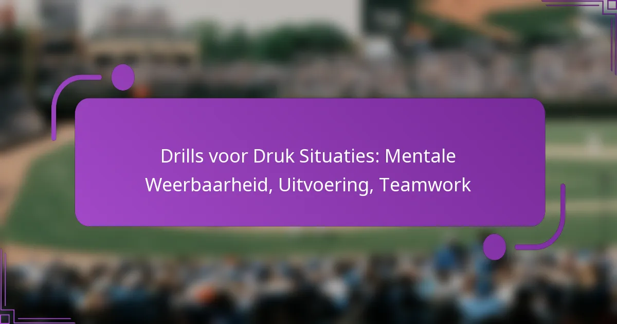 Drills voor Druk Situaties: Mentale Weerbaarheid, Uitvoering, Teamwork
