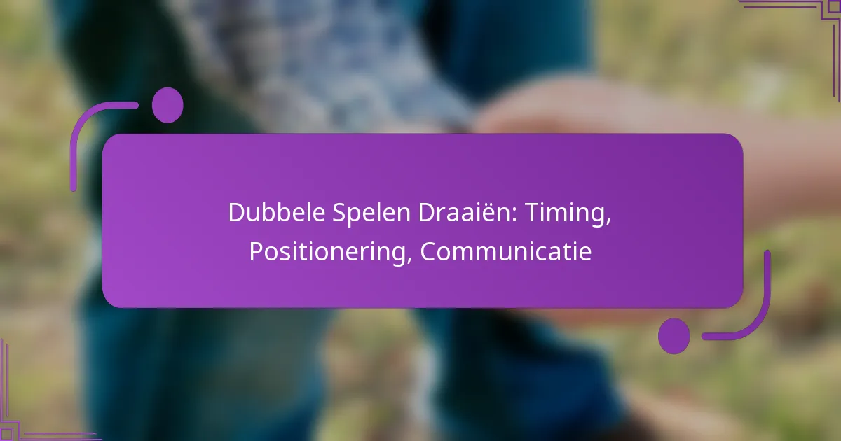 Dubbele Spelen Draaiën: Timing, Positionering, Communicatie