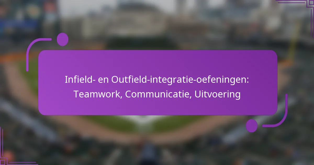 Infield- en Outfield-integratie-oefeningen: Teamwork, Communicatie, Uitvoering