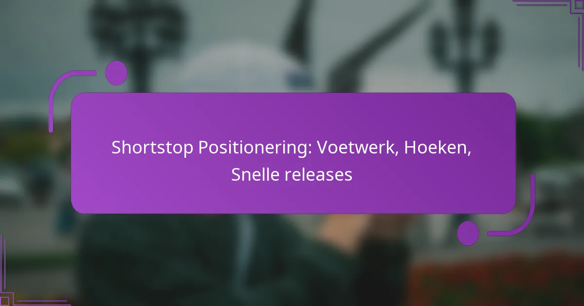 Shortstop Positionering: Voetwerk, Hoeken, Snelle releases