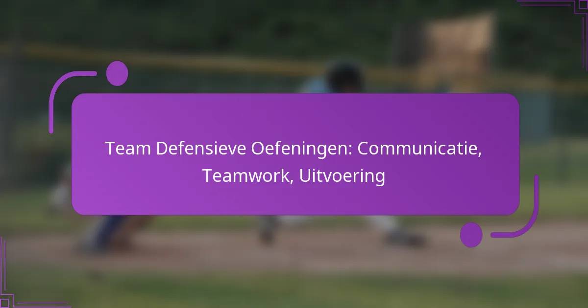 Team Defensieve Oefeningen: Communicatie, Teamwork, Uitvoering