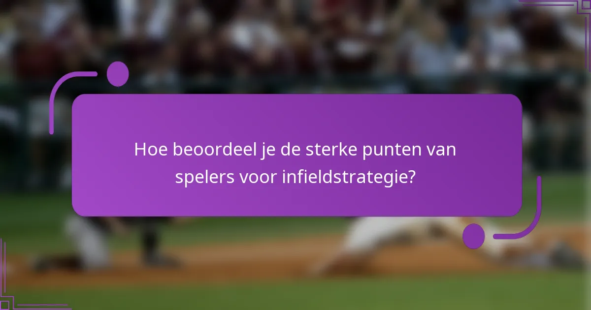 Hoe beoordeel je de sterke punten van spelers voor infieldstrategie?
