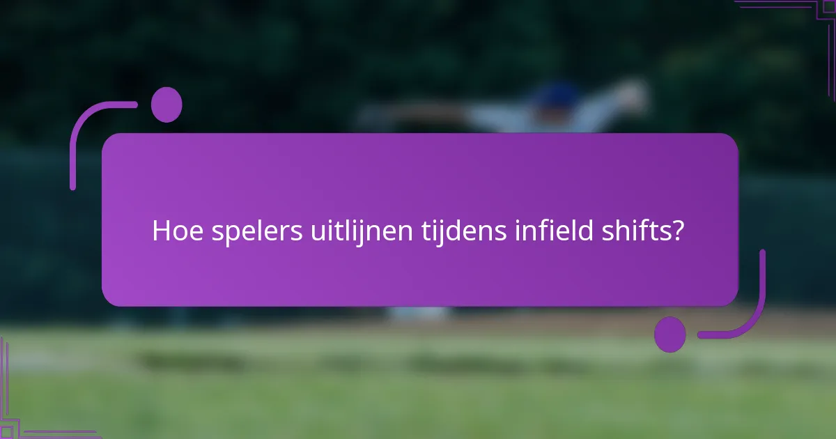 Hoe spelers uitlijnen tijdens infield shifts?
