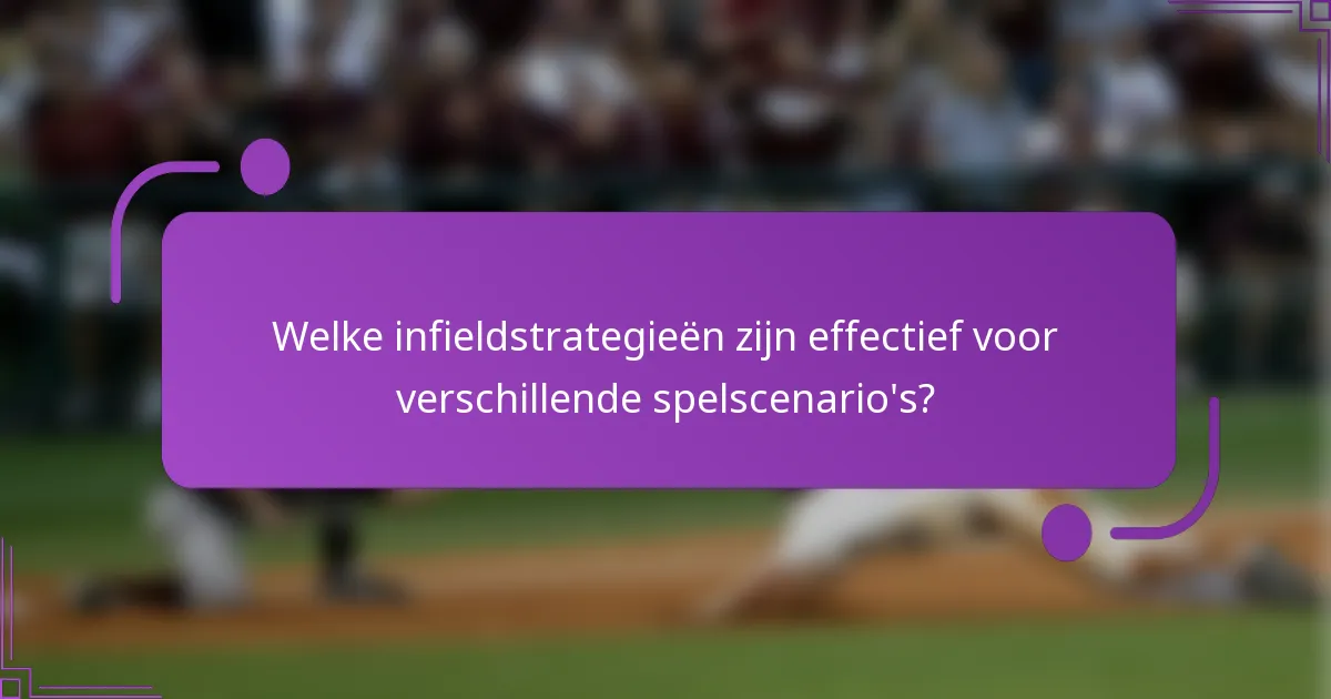 Welke infieldstrategieën zijn effectief voor verschillende spelscenario's?